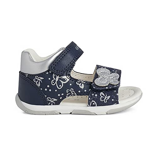 Geox Baby Mädchen B Sandal Tapuz Girl Erste Schritte,Navy Silver,26 EU von Geox