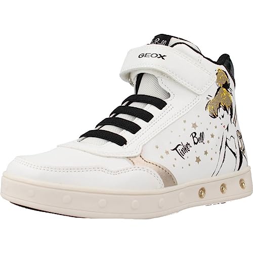 Geox Jungen Mädchen J Skylin Girl Sneaker, White/Black, 24 EU von Geox