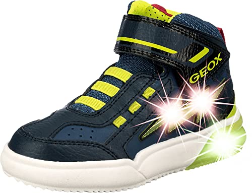 Geox Jungen J Grayjay Boy B Sneakers, Navy Lime, 35 EU von Geox