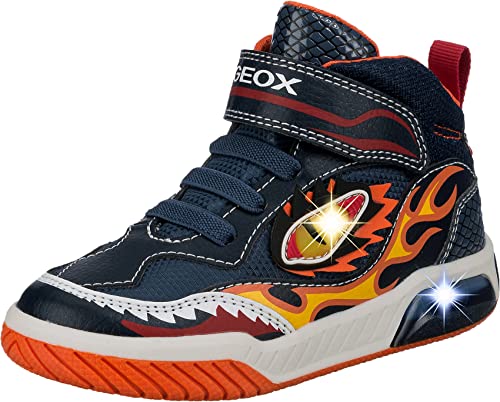 Geox Jungen J Inek Boy Sneakers, Navy Orange, 26 EU von Geox