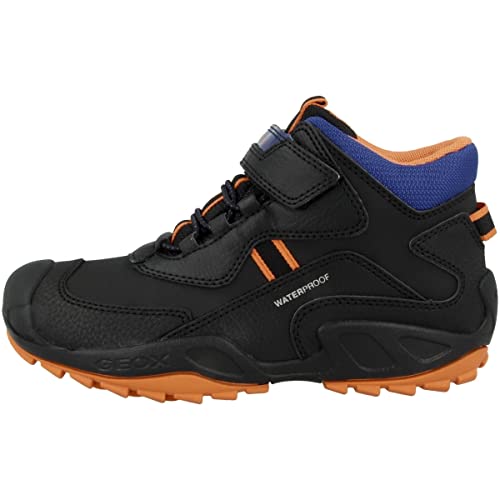 Geox Junior Boy J NEW SAVAGE BOY WPF SHOES BLACK/ORANGE_32 EU von Geox
