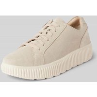 Geox Ledersneaker mit Label-Prägung Modell 'GRAISY' in Ecru, Größe 40 von Geox
