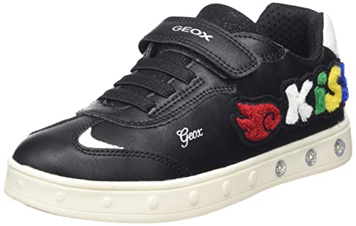 Geox Mädchen J Skylin Girl C Sneakers, Black Red, 32 EU von Geox