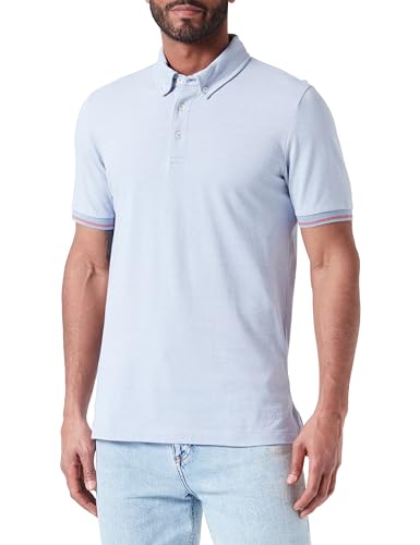 Geox Men's M Polo Oxford 2 Poloshirt, FADE Denim/Brill WHT, M von Geox