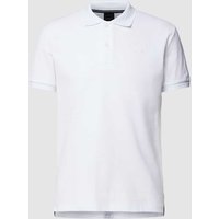 Geox Poloshirt mit Seitenschlitzen Modell 'Piquee uni' in Weiss, Größe L von Geox