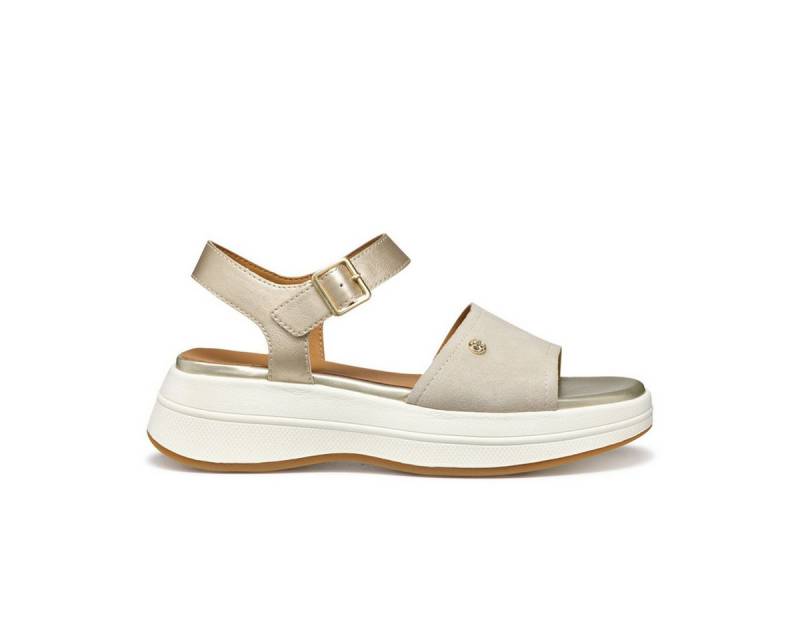 Geox GEOX SPHERICA ECUB, Sandaletten, Beige, metallik, Damen Sandalette von Geox