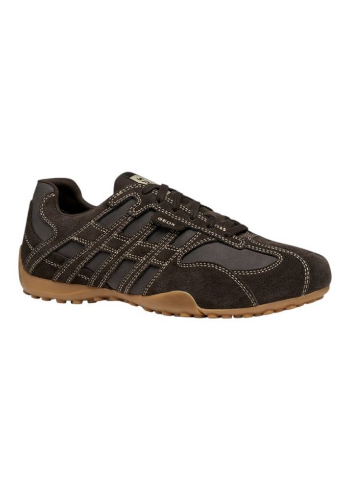 Geox Snake Original (Leder) dunkelbraun Herren Sneaker von Geox