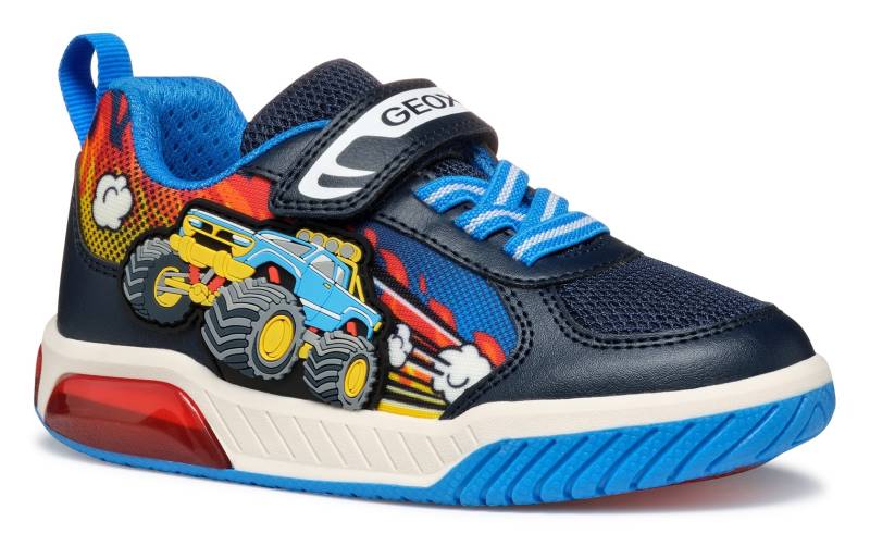 Geox Sneaker "J INEK BOY Blinkschuh", Kindergartenschuh, Klettschuh mit Fahrzeug Motiv von Geox