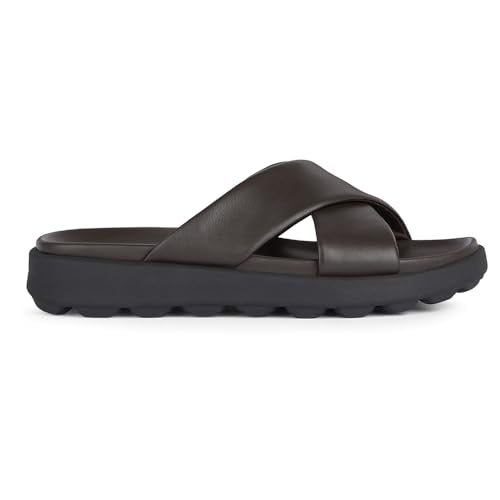 Geox U SPHERICA EC6 B Slide Sandal, Dark Brown, 41 EU von Geox