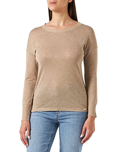 Geox Women's W T Polo Shirt, Semolina with Lurex, L von Geox