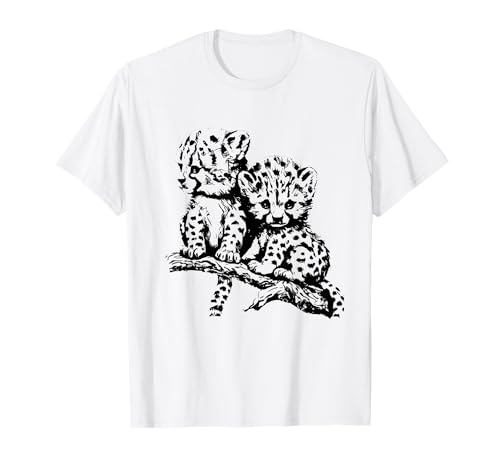 Geparden Babys Motiv Raubkatze Katzen Gepard Jungtiere T-Shirt von Geparden Raubkatze Geburtstag Geschenk Weihnachten