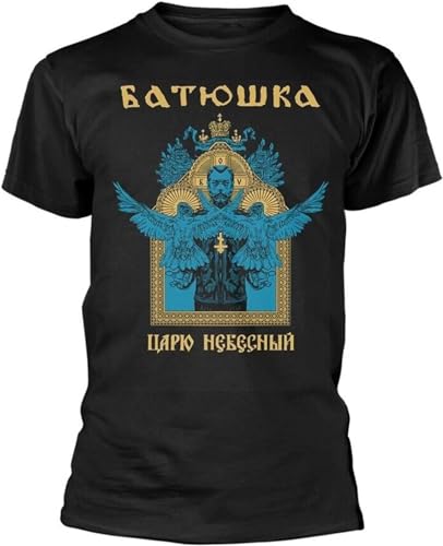 CARJU NIEBIESNYJ by BATUSHKA T-Shirt Front & Back Print Black Size XXL von GeRRiT