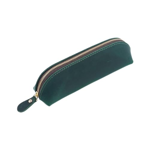 Federmäppchen aus Leder Leder-Stifttasche, handgefertigte Geldbörse, Studenten-Stifttasche für Arbeit, Büro (Farbe : Dark Green, Size : 18x5cm) von GerRit