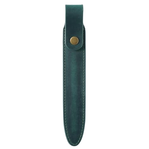 Federmäppchen aus Leder Stifthülle aus Leder mit Schnalle, schützende Stifthülle aus Leder für Arbeit, Büro (Farbe : Dark Green, Size : 17.5x2.7cm) von GerRit