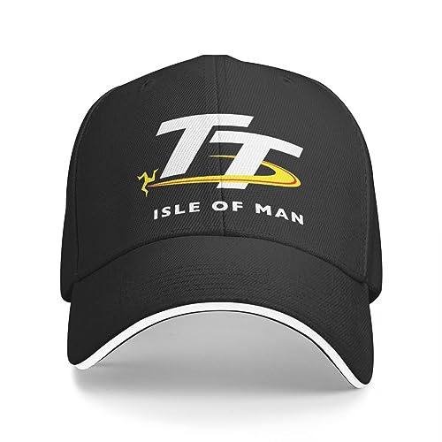 GeRRiT Baseballkappe Hip Hop Sonnenhut Isle of Man TT Races Manx Baseballkappe Vintage Sandwich Caps für Männer Frauen Verstellbare Papamütze Reisegeschenk Geburtstagsgeschenk für Männer Frauen von GeRRiT