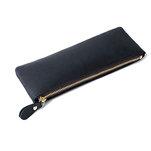 GerRit Federmäppchen aus Leder Durable Leder Bleistiftbeutel Handy Pen Case tragen auf Beutel für Arbeit, Büro (Farbe : Black, Size : 200x80mm) von GerRit