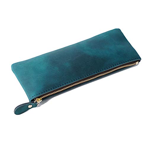 GerRit Federmäppchen aus Leder Durable Leder Bleistiftbeutel Handy Pen Case tragen auf Beutel für Arbeit, Büro (Farbe : Blue, Size : 200x80mm) von GerRit