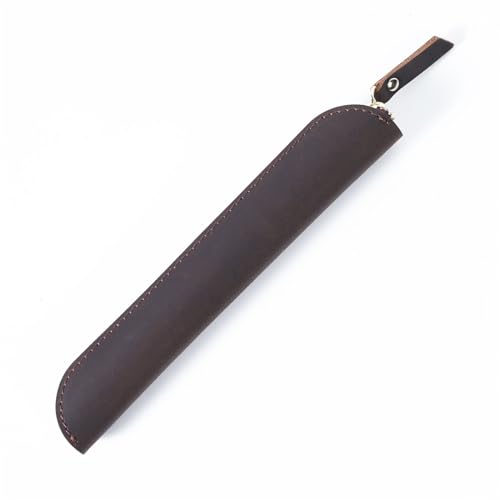 GerRit Federmäppchen aus Leder Einfaches Mini-Retro-Stiftetui aus Leder, kompaktes Stiftetui für Arbeit, Büro (Farbe : Coffee, Size : 19.5x3cm) von GerRit