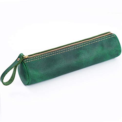 GerRit Federmäppchen aus Leder Federmäppchen und Pinsel aus Leder for Schule, Büro und Arbeit für Arbeit, Büro (Farbe : Dark Green, Size : 20.5x5.2x5.2cm) von GerRit