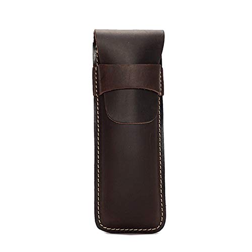 GerRit Federmäppchen aus Leder Leder Bleistiftbeutel Bleistift-Ärmel-Stifthalter-Hülle-Tasche for Schul-Home-Büro für Arbeit, Büro (Farbe : Dark Brown, Size : 17x6x1.8cm) von GerRit