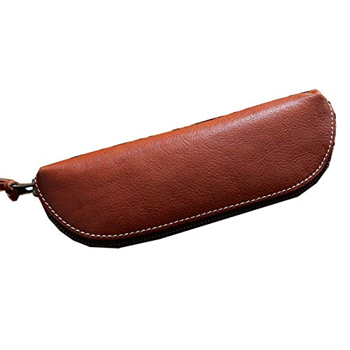 GerRit Federmäppchen aus Leder Leder Bleistiftbeutel mit Reißverschluss, Stift Case Tasche Lagerhalter für Jungen Mädchen für Arbeit, Büro (Farbe : Red Brown, Size : 22x7.5x4cm) von GerRit