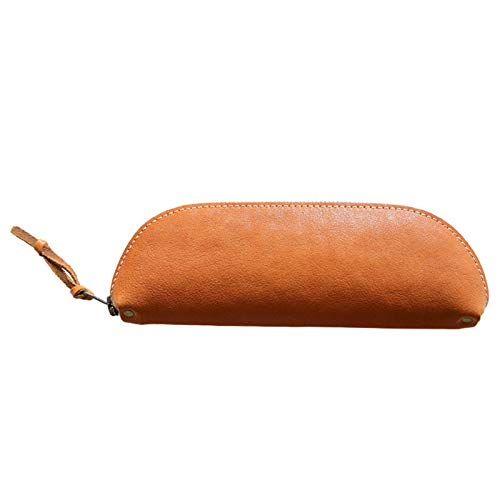 GerRit Federmäppchen aus Leder Leder Bleistiftbeutel mit Reißverschluss, Stift Case Tasche Lagerhalter für Jungen Mädchen für Arbeit, Büro (Farbe : Yellow Brown, Size : 22x7.5x4cm) von GerRit