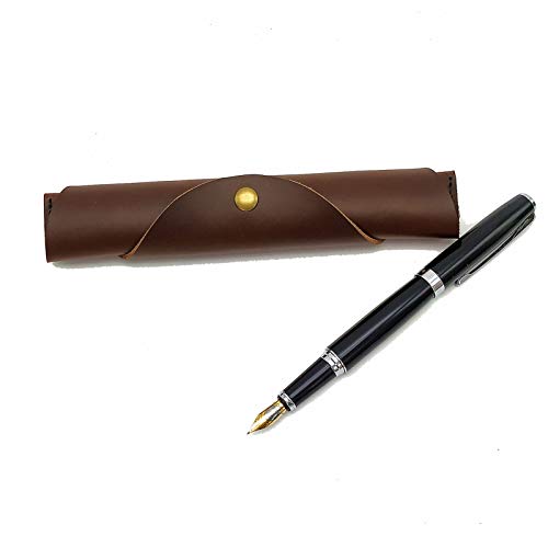 GerRit Federmäppchen aus Leder Leder Briefpapier Bleistift Pen Case Art Pouch Office College Smart Alltag Vintage Unisex für Arbeit, Büro von GerRit