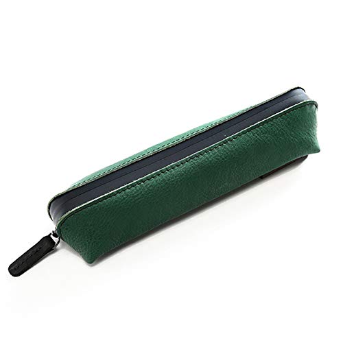 GerRit Federmäppchen aus Leder Leder Reißverschluss Stiftkoffer Kleiner Reise Makeup Kosmetiktasche für Arbeit, Büro (Farbe : Blue, Size : 20x5x3cm) von GerRit