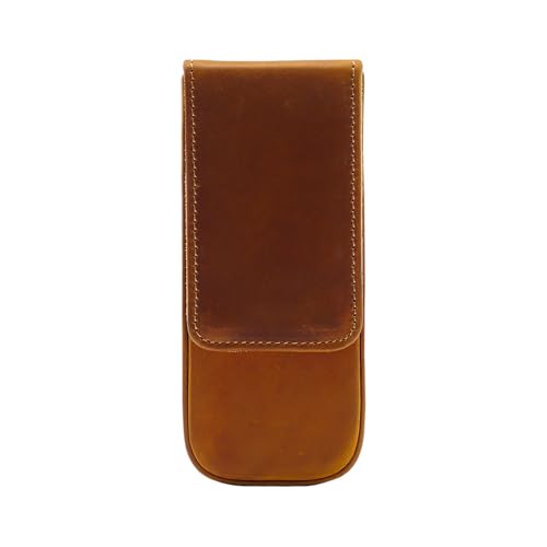 GerRit Federmäppchen aus Leder Leder-Stiftetui, 3 Stück, handgefertigt, Schubladen-Stift-Organizer für Arbeit, Büro (Farbe : Braun, Size : 16.5x7x3cm) von GerRit