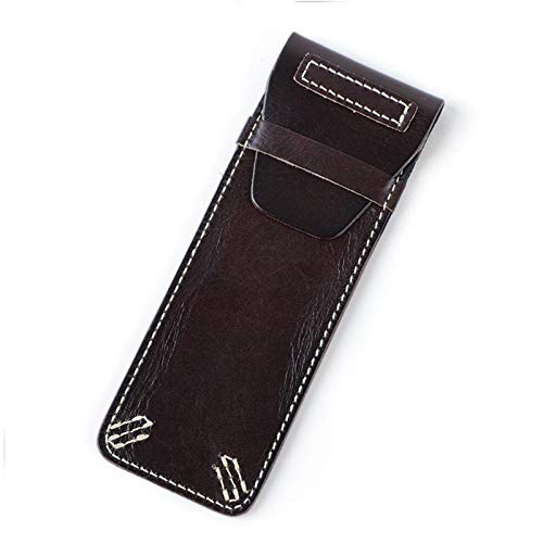 GerRit Federmäppchen aus Leder Vintage Leder Bleistift Pouch-weiche Leder Bleistift Sleeve Stift Halter Fall Taschenschule Home für Arbeit, Büro (Farbe : Dark Coffee, Size : 16x5.8cm) von GerRit