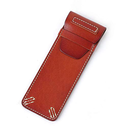 GerRit Federmäppchen aus Leder Vintage Leder Bleistift Pouch-weiche Leder Bleistift Sleeve Stift Halter Fall Taschenschule Home für Arbeit, Büro (Farbe : Red Brown, Size : 16x5.8cm) von GerRit