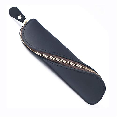 GerRit Federmäppchen aus Leder Vintage-Leder-Pen-Briefpapier-Tasche-Studenten und -künstler für Arbeit, Büro (Farbe : Black, Size : 200mmx60mm) von GerRit