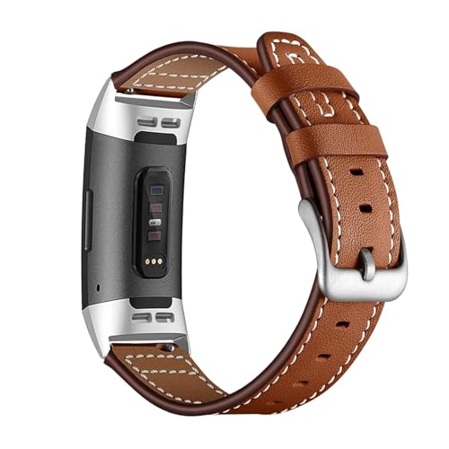 GerRit Lederarmband, kompatibel mit Fitbit Charge 4, Ersatz-Armband für Charge 3, Smartwatch, Correa-Armband, Uhrenarmband, Zubehör, Einheitsgröße, Achat von GerRit