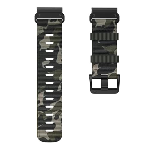 Kompatibel mit Garmin 22 26 mm Camo Nylonarmband, kompatibel mit Fenix5X/5XPlus/6X Pro/7X/3HR, Schnellverschluss-Uhrenarmband, kompatibel mit Fenix5, 6, 7 Instinct Gürtelarmband, 22mm Fenix5 5Plus, von GerRit