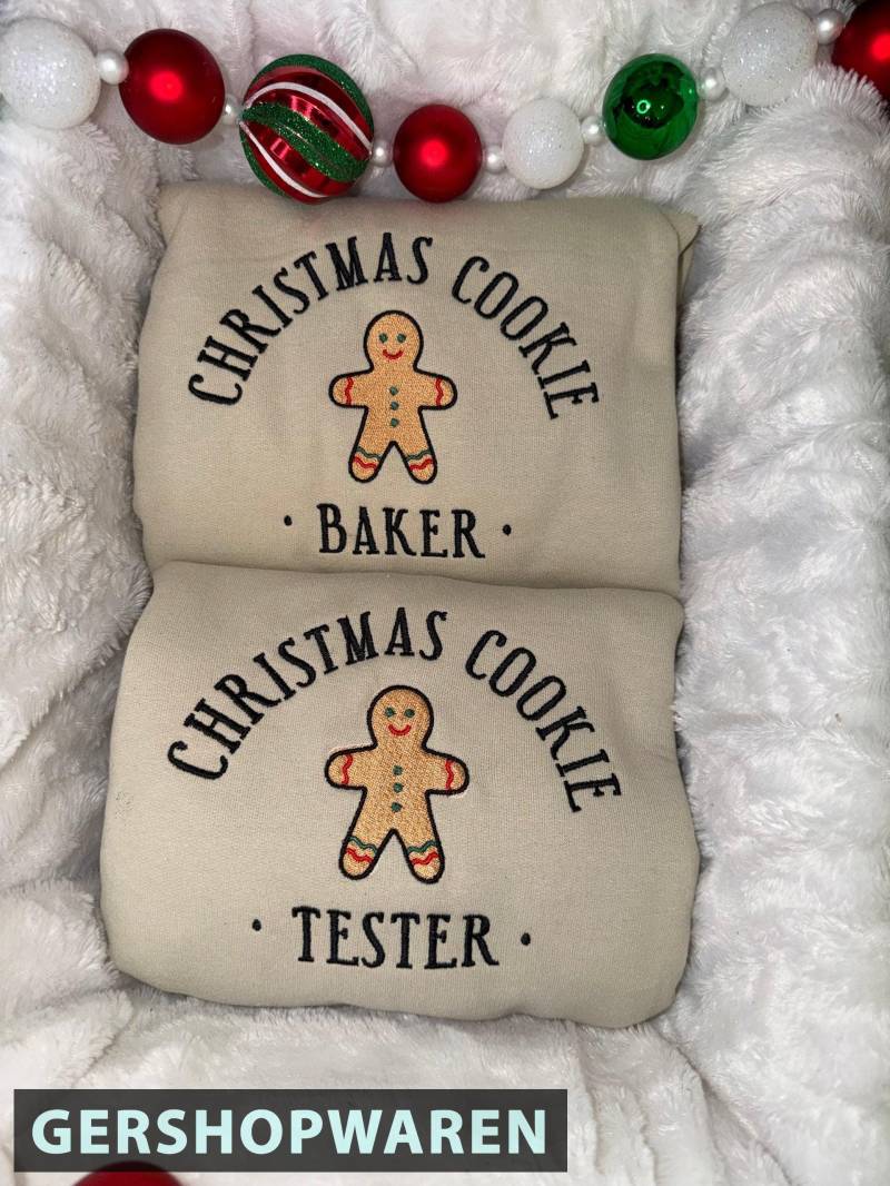 Embroidered Christmas Cookie Baker Sweatshirt, Tester Crewneck Custom Xmas Gift von GerShopWaren