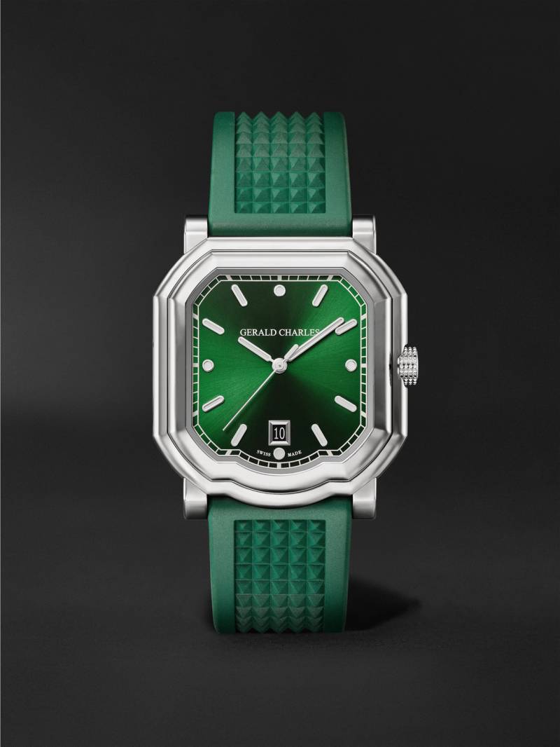 Gerald Charles - Maestro 2.0 Ultra-Thin Automatic 39mm Stainless Steel and Rubber Watch, Ref. No. GC2.0-A-02 - Men - Green von Gerald Charles