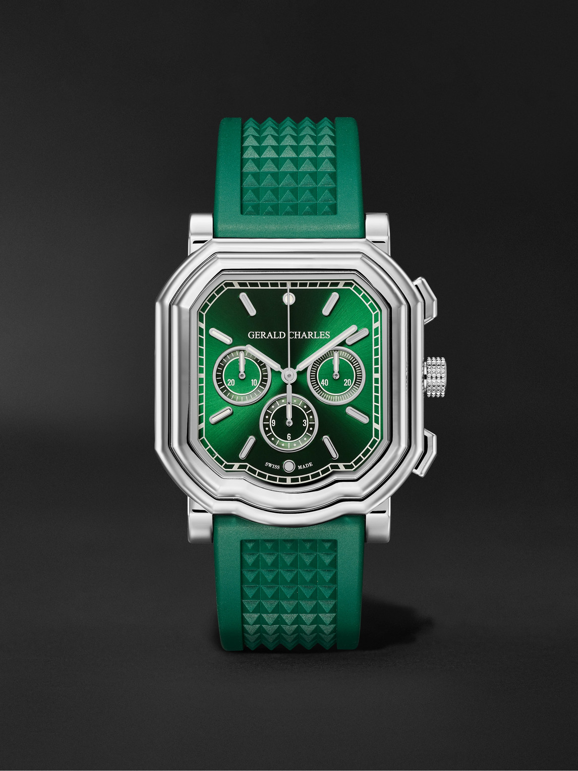 Gerald Charles - Maestro 3.0 Automatic Chronograph 39mm Stainless Steel and Rubber Watch, Ref.No. GC3.0-A-02 - Men - Green Gerald Charles - Maestro 3.0 Automatic Chronograph 39mm Stainless Steel and Rubber Watch, Ref.No. GC3.0-A-02 - Men - Green von Gerald Charles