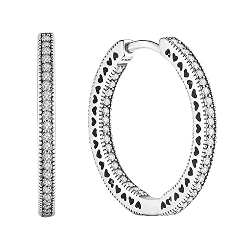 Geralin Gioielli Damen Ohrringe Creolen 925 Silber Strass 26mm Fashion Ohrhänger Vintage von Geralin Gioielli