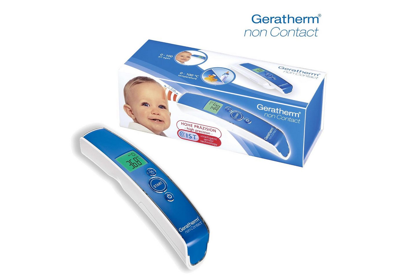 Geratherm Medical Infrarot-Fieberthermometer non Contact, beleuchtet LED-Anzeige auch im dunklen nutzbar, Made in Germany, Kontaktlos, Hochpräzise, Hygienisch, Schnellmesstechnik Geratherm Medical Infrarot-Fieberthermometer non Contact, beleuchtet LED-Anzeige auch im dunklen nutzbar, Made in Germany, Kontaktlos, Hochpräzise, Hygienisch, Schnellmesstechnik von Geratherm Medical