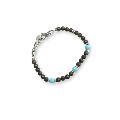 Gerba Armband Karabinerverschluss Bronze Pastell Türkis Silber von Gerba Jewels