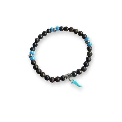 Gerba Jewels Armband Bronze Keramik Horn emailliert Türkis und Silber von Gerba Jewels