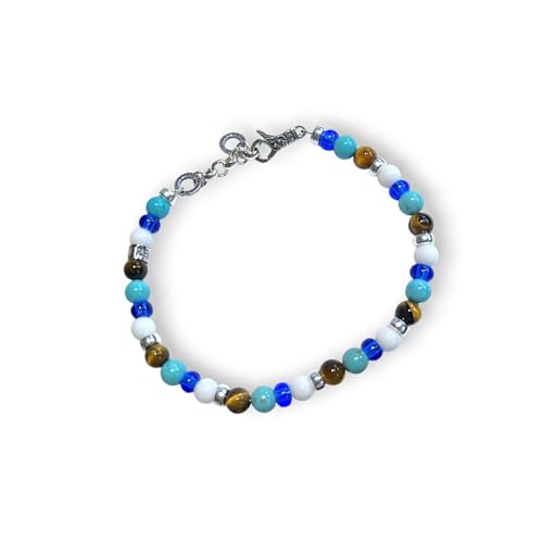 Gerba Jewels Armband mit Karabinerverschluss 6 mm Halbedelsteine und Silber von Gerba Jewels