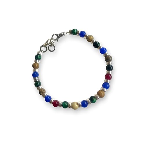 Gerba Jewels Armband mit Karabinerverschluss 6 mm Halbedelsteine und Silber von Gerba Jewels