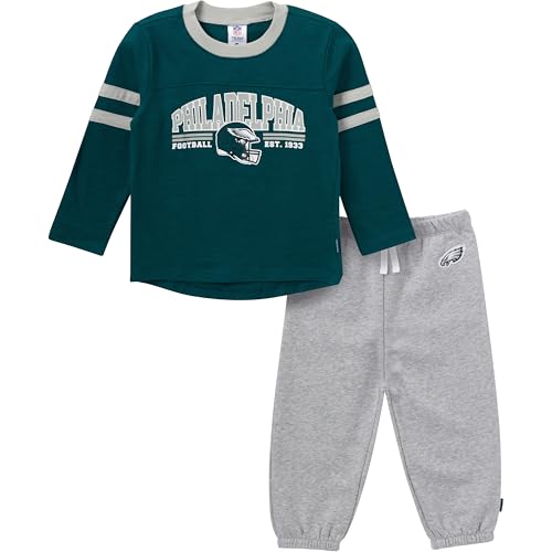 Geber Unisex Baby NFL Team Shirt und Sweatpants Set Eagles, 2T von Gerber