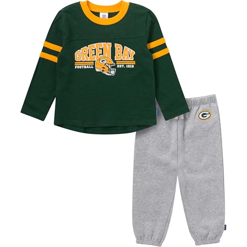 Geber Unisex Baby NFL Team Shirt und Sweatpants Set Packers, 12 Monate von Gerber