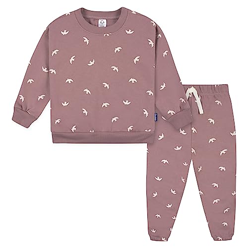 Gerber Baby-Mädchen Toddler 2-Piece Fleece and Jogger Set aus Sweatshirt und Hose, Vögel, 18 Monate (2er Pack) von Gerber