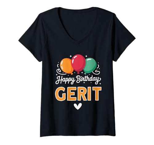 Damen Alles Gute zum Geburtstag Spruch Gerit T-Shirt mit V-Ausschnitt Damen Alles Gute zum Geburtstag Spruch Gerit T-Shirt mit V-Ausschnitt von Gerit Name Spruch für Geburtstag