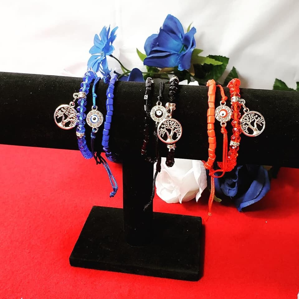 3Er Set Evil Eye_Tree Of Life_Hamsa_stretchable_Adjustable Armbänder 3Er Set Evil Eye_Tree Of Life_Hamsa_stretchable_Adjustable Armbänder von GerlieGerlCreations