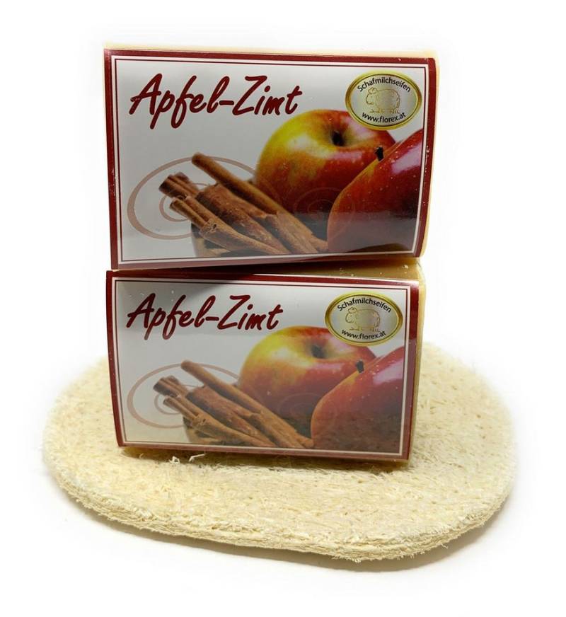 Gerlinde Hofer _ Florex GmbH Handseife 8002MC Apfel Zimt, 2-tlg., Set Schafmilchseife mit Bio Schafmilch + Seifenablage 200 g von Gerlinde Hofer _ Florex GmbH