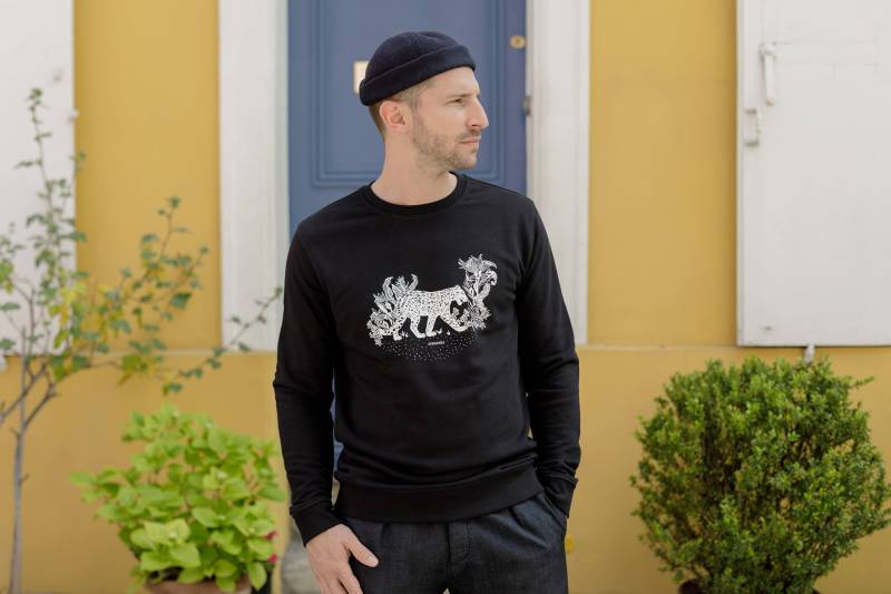 Sweatshirt Panther Baumwolle Bio Herren von GermainesParis